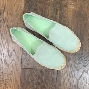 Toms Shoes Mint (Pig) Nubuck Women’s Pismo Espadrilles